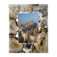 thumbnail image 1 of 9 Inch Accent Photo Frame, Agate Stone, 6 Inch Photo Opening, Brown, White- Saltoro Sherpi, 1 of 5