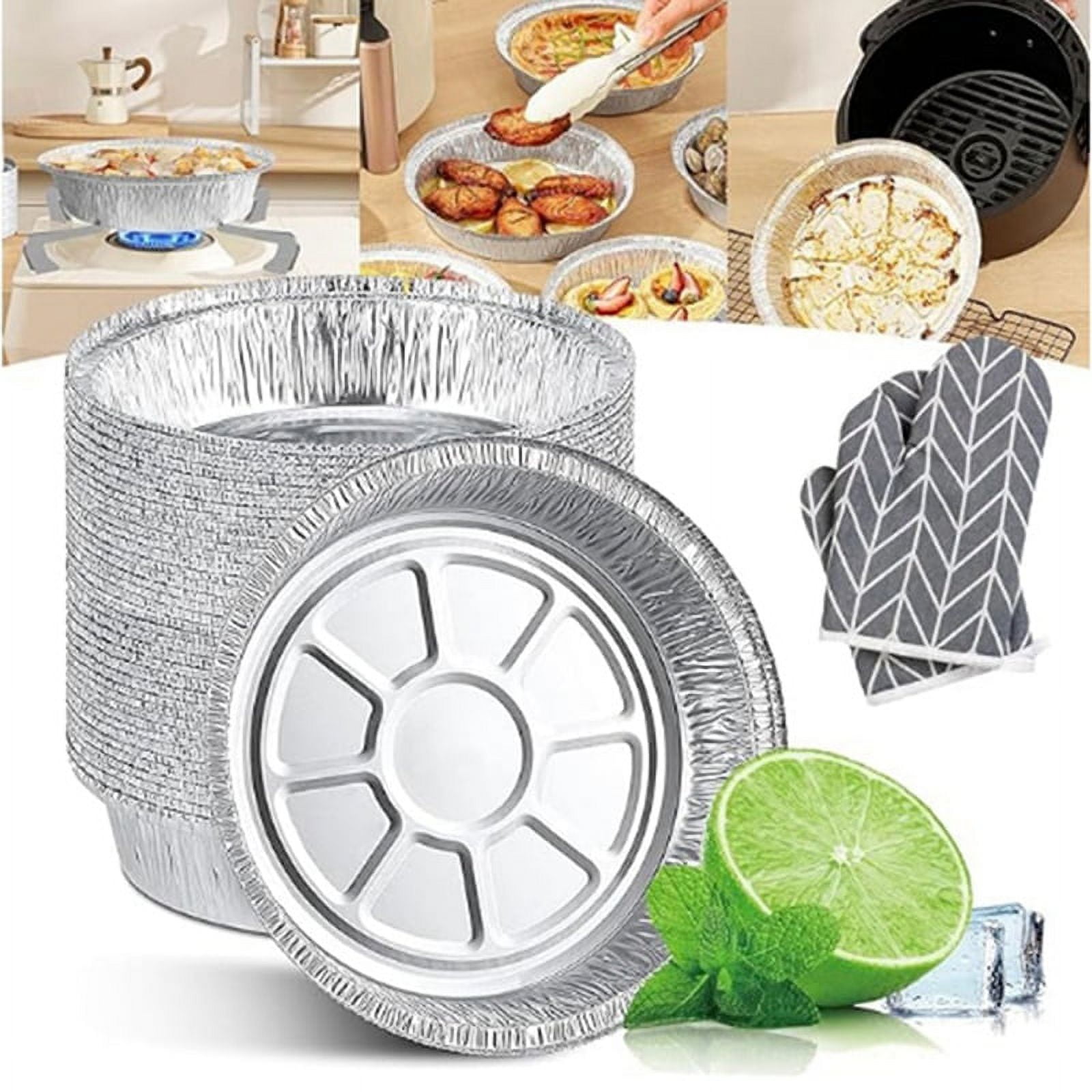 9 Inch Aluminum Foil Air Fryer Liners,NonStick Round OilProof Food