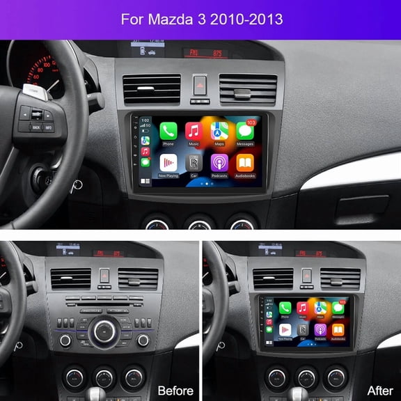 9 Inch Android 13 Car Stereo for Mazda 3 2010-2013 | Snapdragon Octa-Core, 4G LTE, 4GB+64GB | Wireless CarPlay & Android Auto | Built-in GPS Navigation, AHD Backup Camera | FM/AM, SWC & Mic