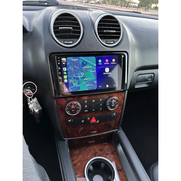 9 Inch Android 15 Car Stereo Head Unit for Mercedes-Benz ML-Class W164 2005-2009 High Trim, 2+64G, Wireless CarPlay & Android Auto, GPS Navigation, Bluetooth, WiFi, SWC