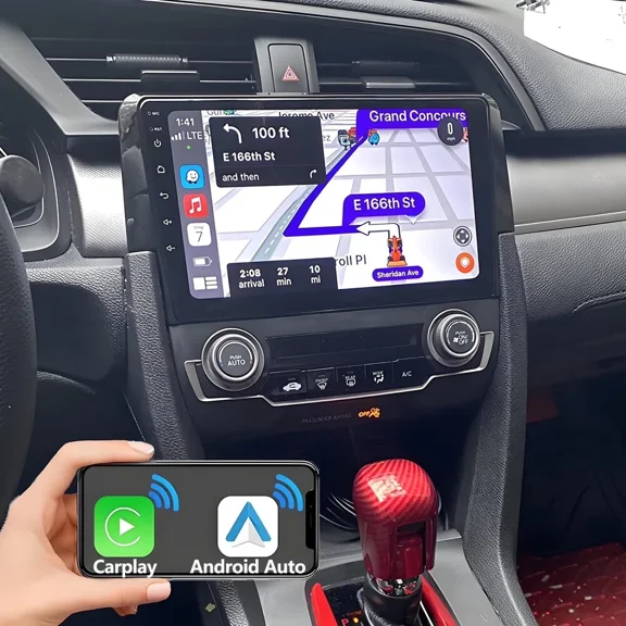 9 Inch Android 15 Car Stereo for Honda Civic 2016-2020 | 4GB RAM 64GB | Wireless CarPlay & Android Auto | Built-in GPS Navigation | FM/RDS, SWC, Mirror Link, WiFi & Bluetooth