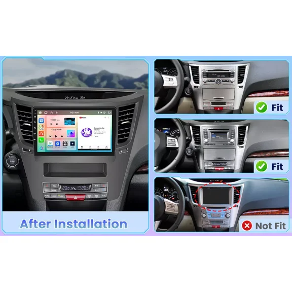 9 Inch Android 15 Car Stereo for Subaru Outback & Legacy 2009-2014, 4GB+64GB, Wireless CarPlay & Android Auto,GPS Navigation, Split Screen, AHD Backup Camera, FM/AM/RDS,SWC, WiFi & Bluetooth