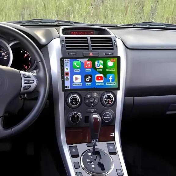 9 Inch Android 15 Car Stereo for Suzuki Grand Vitara 2005-2015 | CarPlay/Android Auto + 2GB+64GB | GPS WiFi Bluetooth FM/RDS SWC