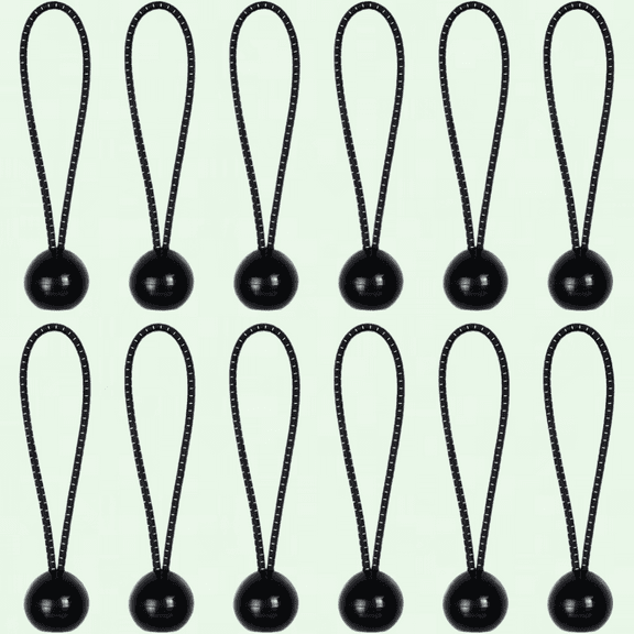 9 Inch Ball Bungee Cord 12 Pack - Heavy Duty Tarp Tie Down for Camping, Tents, Cargo, Wires and Hoses