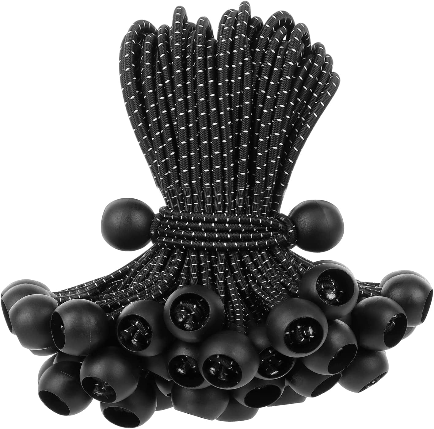 9 Inch Ball Bungee Cords, 50 pcs Bungie Cord Balls Tarp Tie Bungee ...