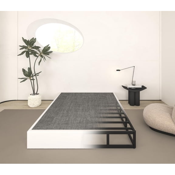 9 Inch Box Spring King Size, Heavy Duty Metal King Mattress Foundation, 3000 lbs Weight Capacity, High Profile Noise-Free Bed Base with Fabric Cover, Easy Assembly, Black