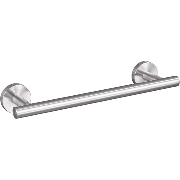 9-Inch Brushed Nickel Towel Bar for Bathroom, Total Length 12-Inch Small Bath Towel Rack Wall Mount, Durable SUS304 Stainless Steel Modern Home Decor Nickel Towel Holder