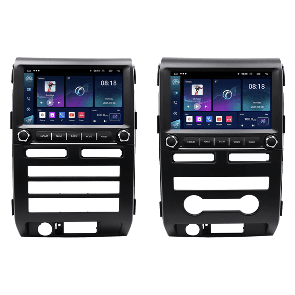 9 Inch Car Stereo Radio Android 14 2+32G GPS Navigation Head Unit with Carplay and Android Auto SWC Quad Core Split Screen FM/RDS DSP WiFi Bluetooth Car Player for Ford F150 2009-2012