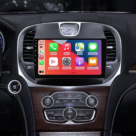 9 Inch Car Stereo Radio Android 14 GPS Navi Head Unit Support AHD Camera Bluetooth for Chrysler 300 2015-2019 Car Player with Carplay Android Auto SWC FM/RDS Mirror Link 2+64G