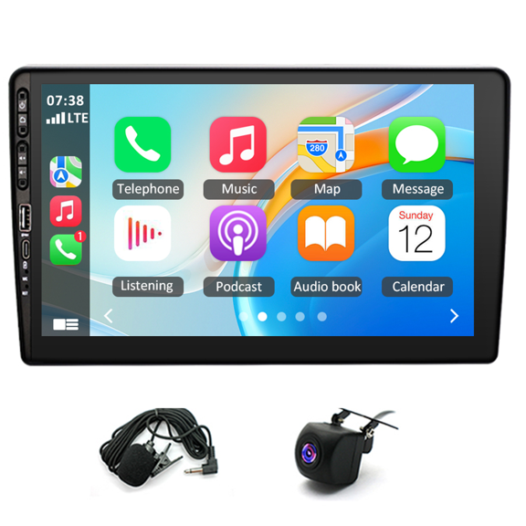 9 Inch Car Stereo Radio Android 14 GPS Navigation Head Unit 2+64G with Carplay and Android Auto Bluetooth WiFi FM/RDS Radio SWC for Jeep Compass, for Chrysler 300, Charger USB