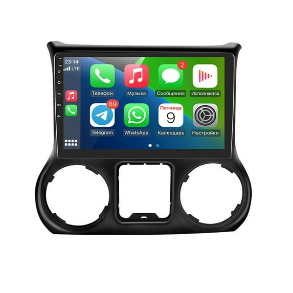 9 Inch Car Stereo Radio for Jeep Wrangler 2011-2014 CarPlay Android Auto WIFI HD Touch Screen GPS Navi, Mirror Link/FM/SWC Bluetooth Backup Camera, 2G+32G