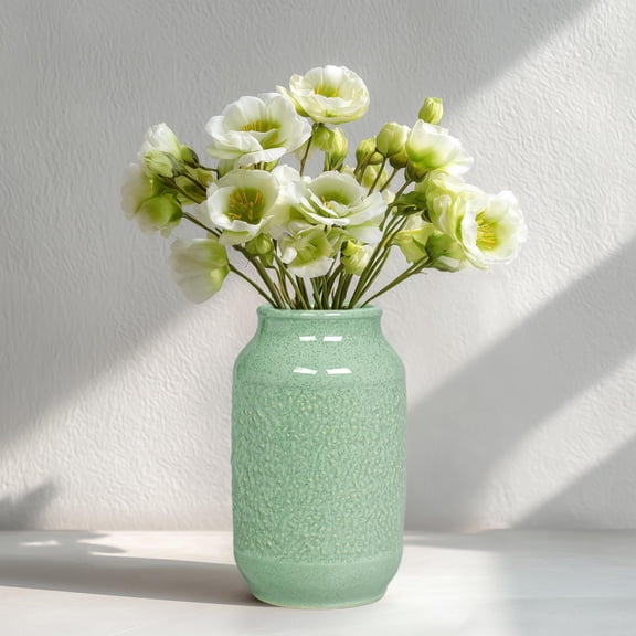 9 Inch Celadon Green Ceramic Vase For Home Decor