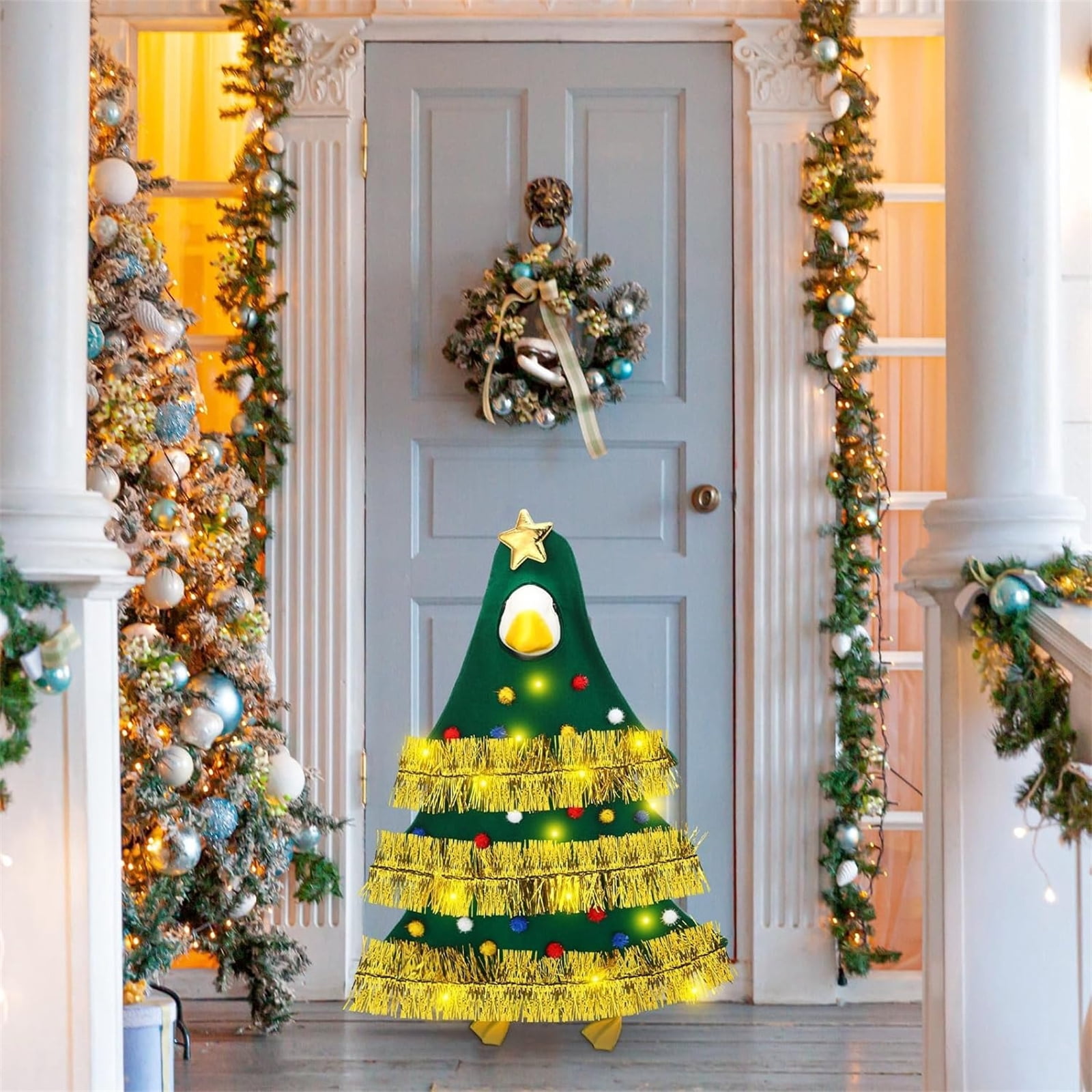 Over-the-Door Wreath Hanger – 11.8" Metal Hook, Holds Up To 20kg, Scratch-Free Surface For Christmas, Halloween & Party Decor