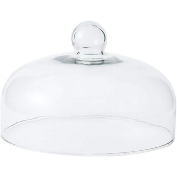 9 Inch Clear Glass Cake Dome, Home Kitchen Food Cover Pastry Display Stand Cheese Pudding Dome Cake Fresh Keeping Cover(Size:23cm)