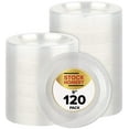 9 Inch Clear Plastic Plates Bulk Pack 120 Disposable, Microwavable