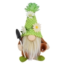 9 Inch Cute Succulent Gnome Plush Spring Summer Green Plant Cactus Gnome Doll Swedish Tomte Holding Shovel Pot Graden Dwarf Elf for Tiered Tray Home Decorations