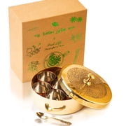 9 Inch Dia Brass Spice Box Masala Dabba