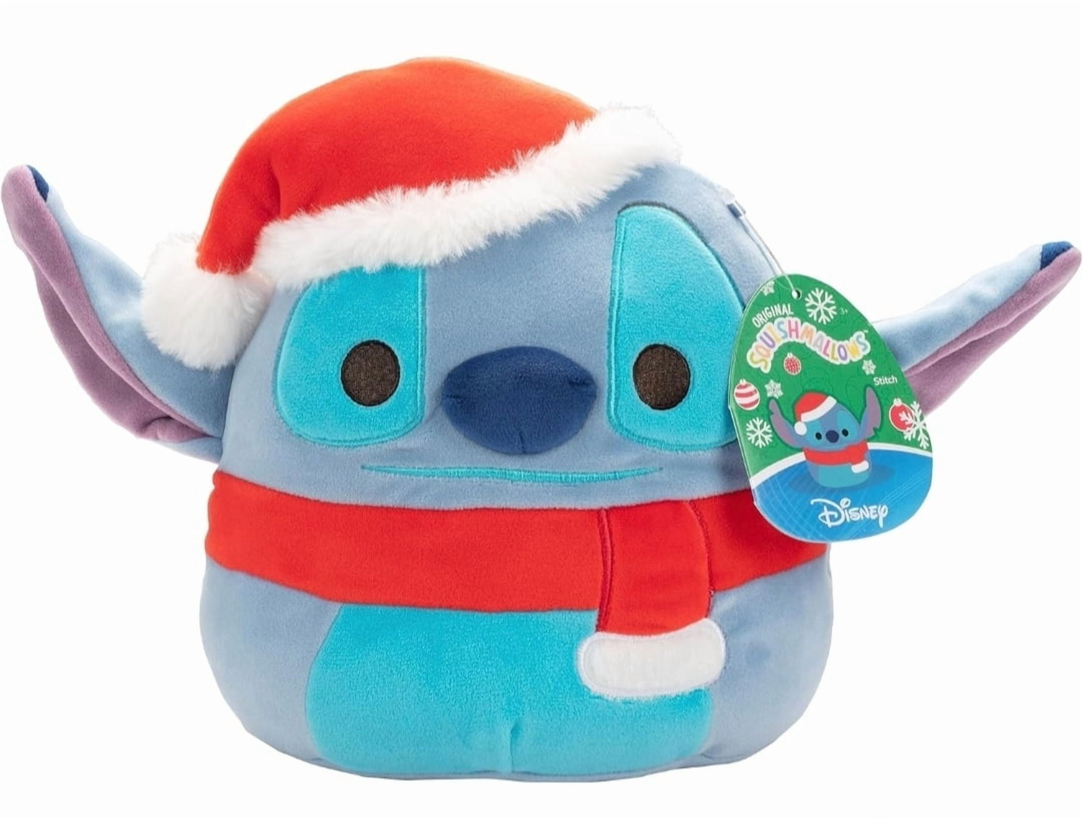 9 Inch Disney Stitch in Santa Hat and Scarf Christmas Original Squishmallows Plush
