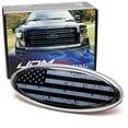 thumbnail image 1 of 9-Inch Distressed Grayscale US Flag Design Front Grille Oval Emblem Badge Replacement For Ford 2004-14 F150, 2005-07 F250/F350, 2011-14 Edge, 2011-16 Explorer, 1 of 9