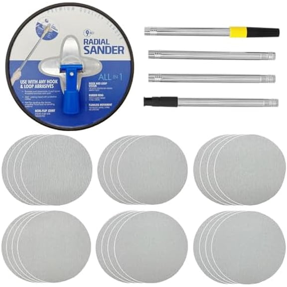 9 Inch Drywall Sander, Manual Hand Drywall Sander with Extension Pole & 24 pcs Sanding Sheets 80-240 Grits - 6 Types for Painting Projects$$Tools & Hardware Other