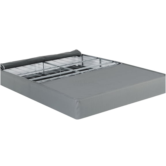 9 Inch Folding Bed Base Foundation, Twin XL, Heavy Duty Steel Frame with Removable Grey Cover, Box Spring Alternative for Mattress Support