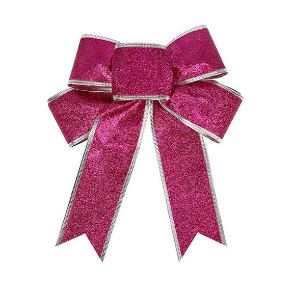 9 Inch Glitter Christmas Bows Large Wreath Bow Xmas Tree Topper Ornaments for Front Door Holiday Party Decorations and Gift Wrapping Supplies