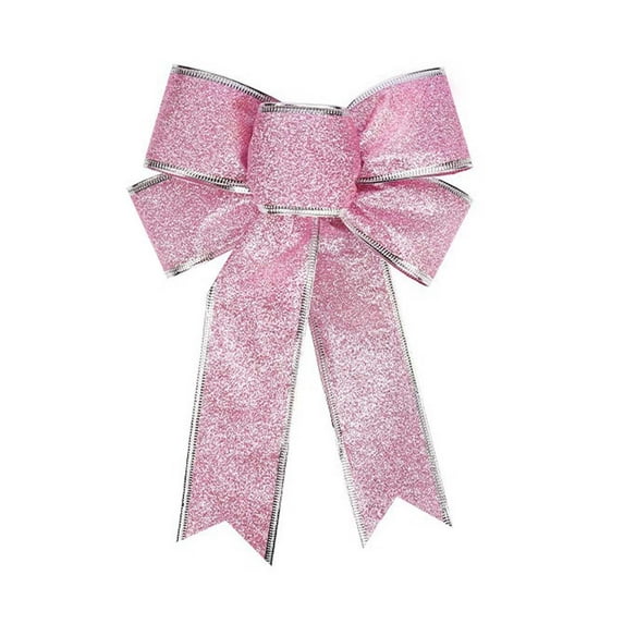 9 Inch Glitter Christmas Bows Large Wreath Bow Xmas Tree Topper Ornaments for Front Door Holiday Party Decorations and Gift Wrapping Supplies