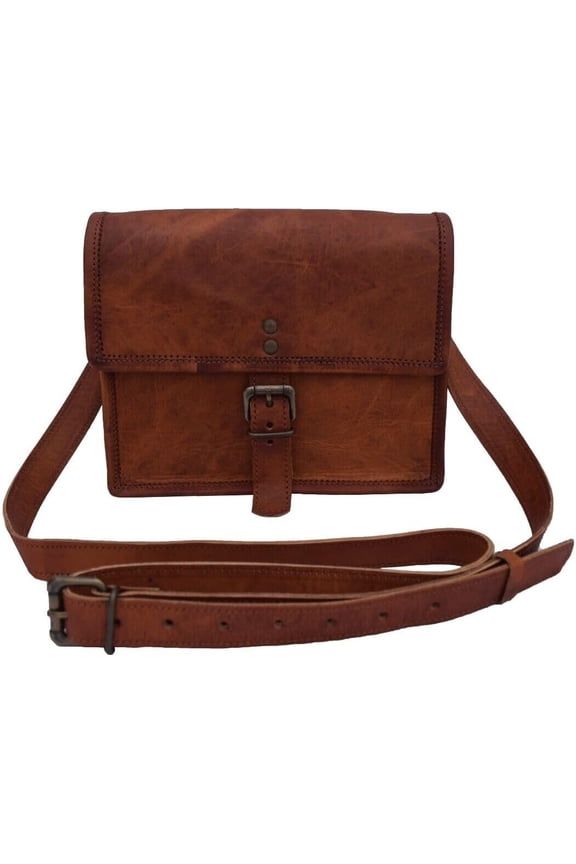9 Inch Handmade Vintage Full Grain Leather body Sling Bag Men Women Unisex Teens Purse Wallet Satchel Handbag Messenger Bags