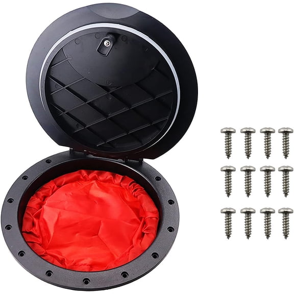 9 Inch Hatch Kit, Deck Hatch with Waterproof Bag and Fasteners for Kayak Boat Fishing RiggingBlack