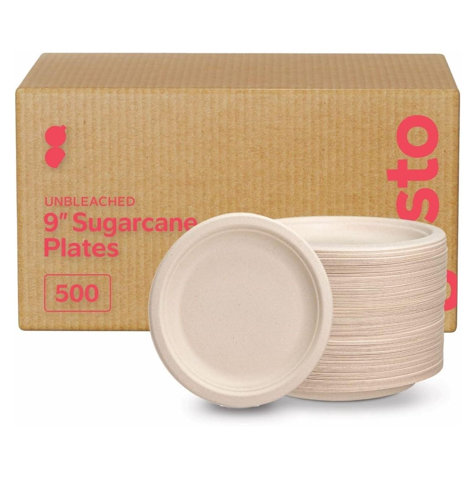 9-Inch Heavy-Duty Paper Plates – [Case of 500], 100% Compostable ...
