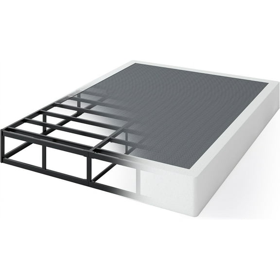 9 Inch High Profile Box Spring, Sturdy Metal Frame Mattress Foundation, Easy Assembly, Quiet & Noise-Free, Queen Size