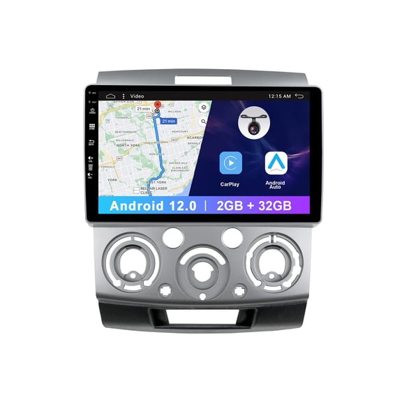 9 Inch IPS Touch Screen Radio Android 12 Car Stereo with Wireless CarPlay Android Auto For Ford Ranger PJ PK/Mazda BT-50 (2006-2011) with Backup Camera GPS Sat Nav WIFI Bluetooth FM RDS Head Unit