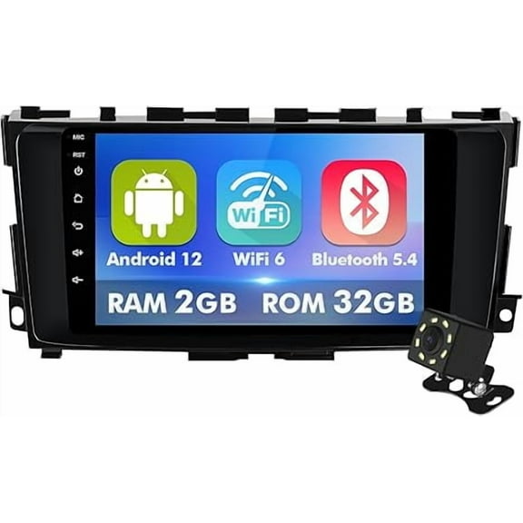 9 Inch IPS Touchscreen Android 12 Car Stereo for Nissan Altima 2014-2018 with Wireless CarPlay & Android Auto 2+32GB Car Radio, Support GPS, WiFi 6, Bluetooth,5.4, FM, Backup Camera, SWC, Dual USB
