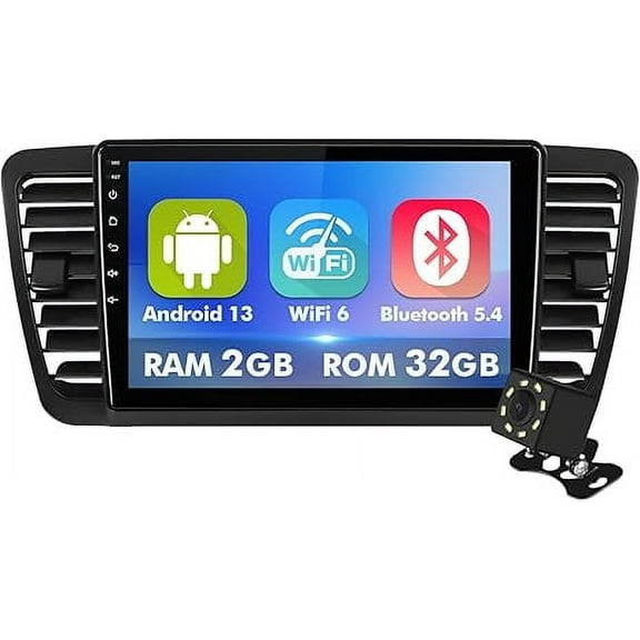 9 Inch IPS Touchscreen Android 12 Car Stereo for Subaru Legacy Outback 2005-2009 with Wireless CarPlay & Android Auto 2+32GB Car Radio, Support GPS, WiFi 6, Bluetooth,5.4, FM, Backup Camera, SWC, USB