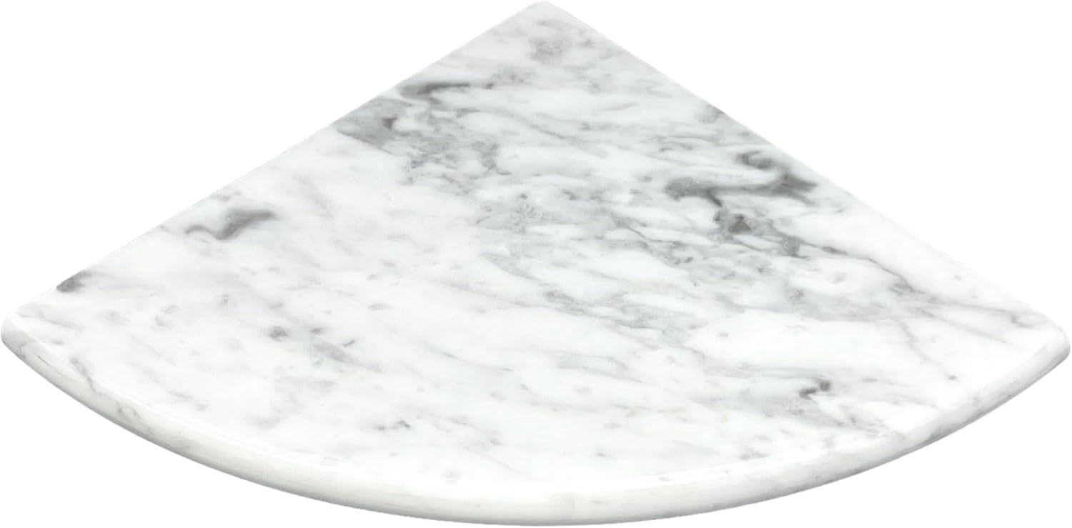 9 Inch Italian White Carrara Marble Corner Shower Shelf Bathroom Caddy ...