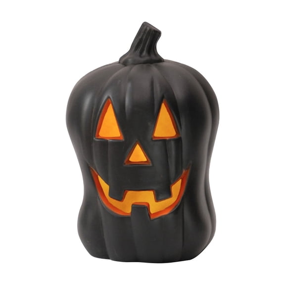 9 Inch Jack O Lantern Pumpkin Lights for Halloween Decorations, Glowing Electronic Tabletop Lamp Ornament, Spooky Home Room Front Porch Display，Navy