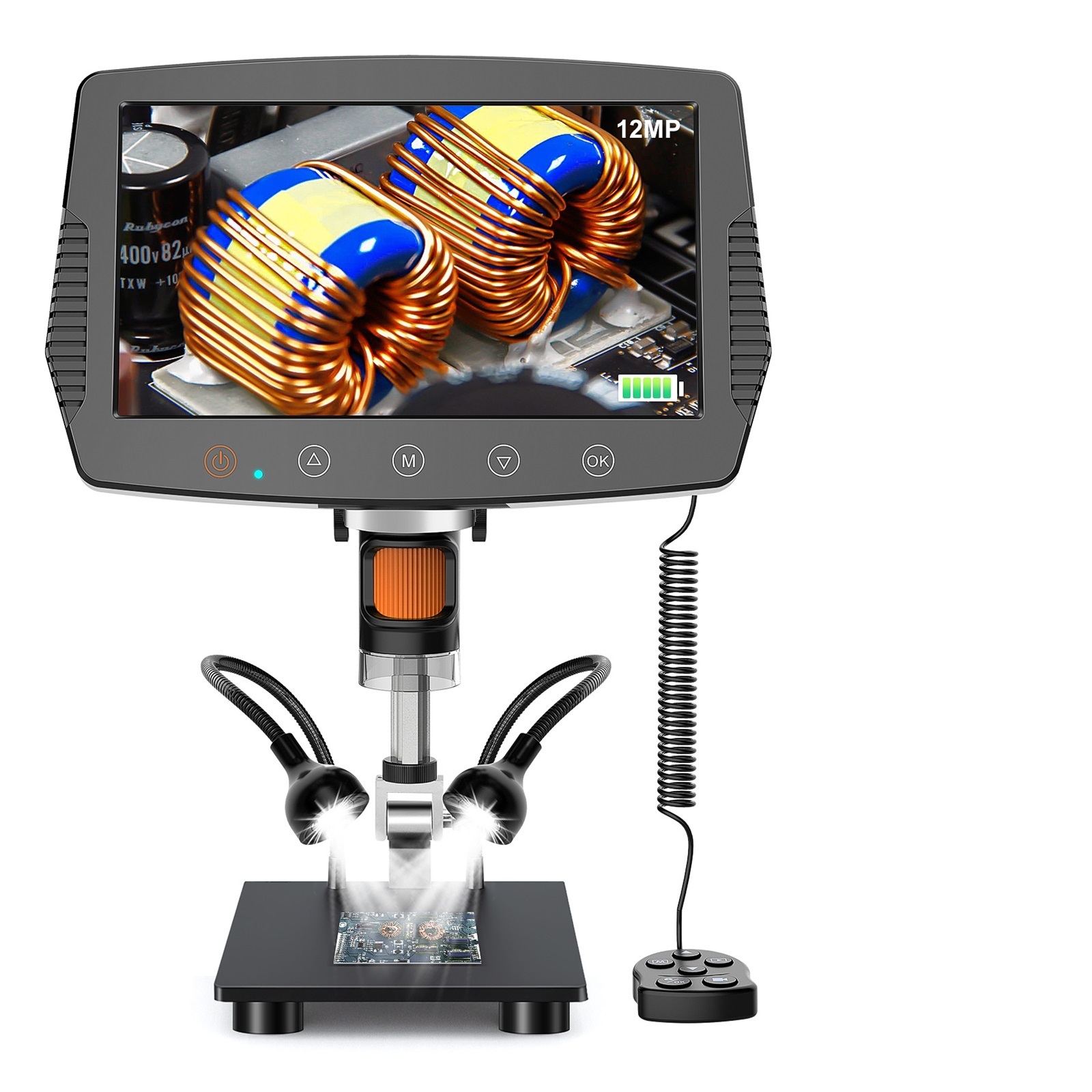 Microscope Control Unit 9 Inch LCD Digital Microscope 1500X 12MP HD Microscopes Wired Control ...