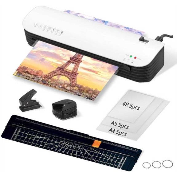9 Inch Laminator Machine for Documents and Photos, 6 in1 A4 Thermal Laminator Machine with Never Jam Technology, 15 Laminating Sheets, Use for Home Office School