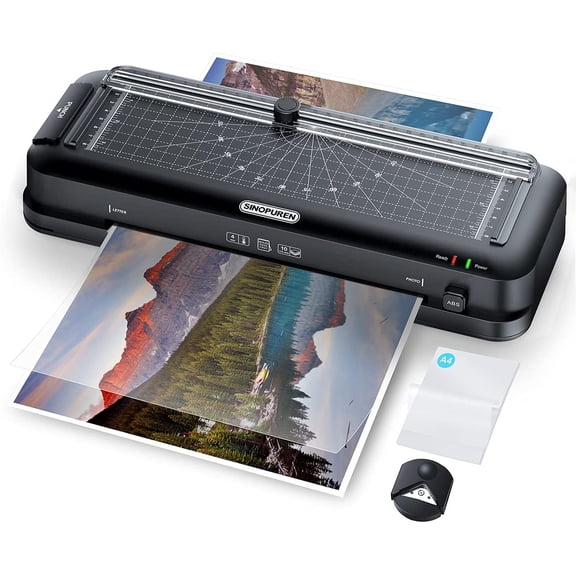 9-Inch Laminator Machine for Teachers & Home All-in-One Jam-Free Laminator with Paper Trimmer, 2-Hole Punch, Corner Rounder, Fast 3-Min Warm-Up, 10 Pouches for School, Crafts & Office