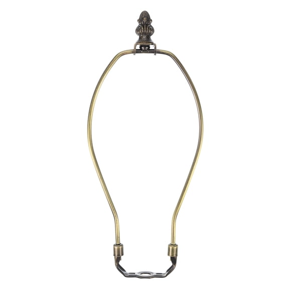 9 Inch Lamp Harp Kit with 0.7" Tall Solid Zinc Alloy Finial, 1 Set Heavy Duty Bracket with Standard Saddle & Finial Detachable Shade Holder for Table Floor Lamps, Bronze