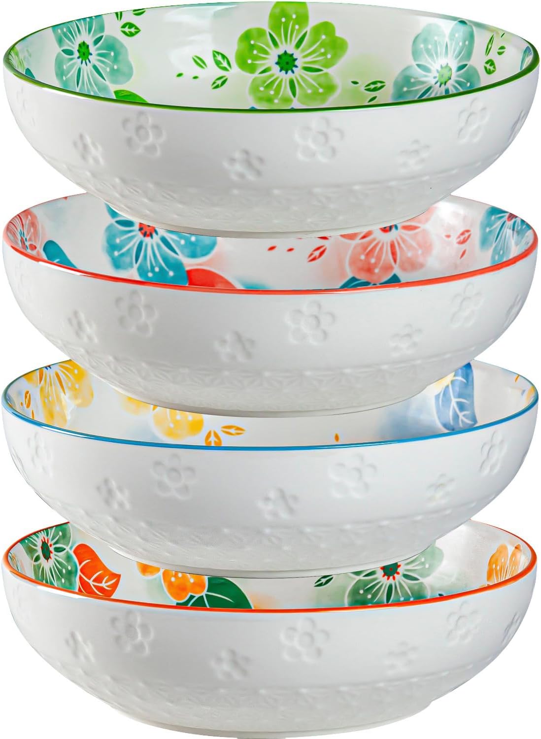 9 Inch Large Pasta Bowls Set of 4 Versatile Serving Bowls for Pasta