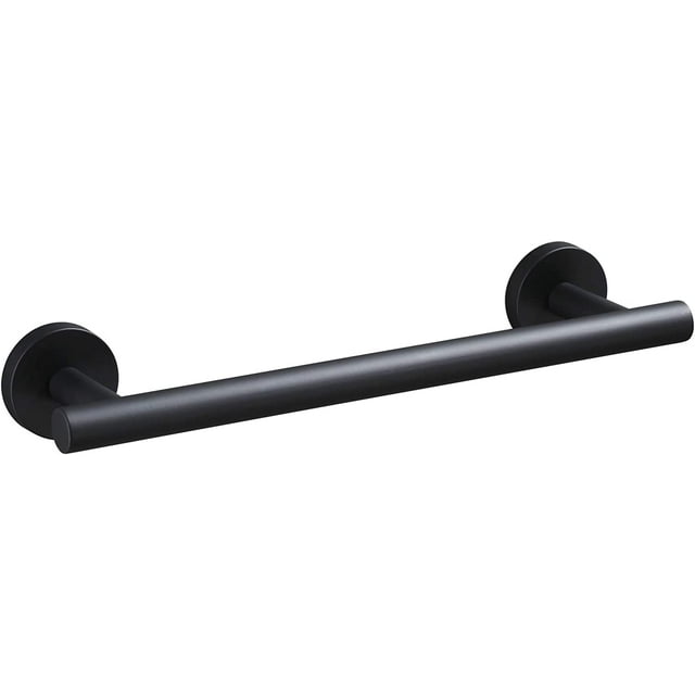 9Inch Matte Black Towel Bar for Bathroom, Total Length 12Inch Small