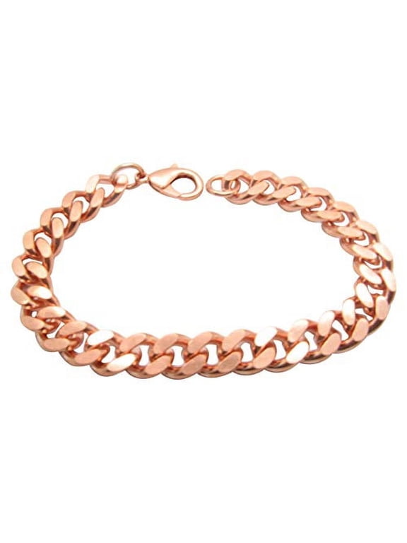 9 Inch Men's Solid Copper Link Bracelet CB645GAP - 7/16 of an inch wide. Thick and Durable.