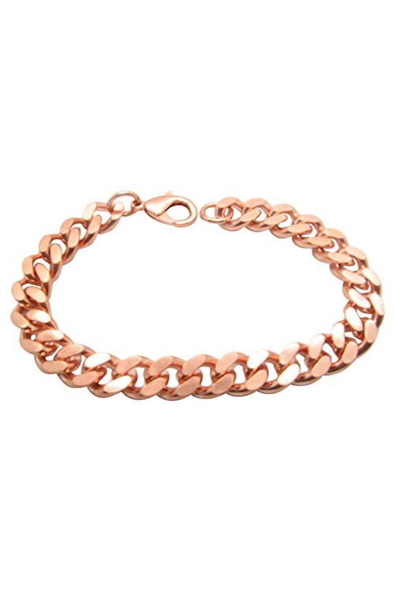 9 Inch Men's Solid Copper Link Bracelet CB645GAP - 7/16 of an inch wide. Thick and Durable.