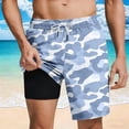 thumbnail image 1 of 9 Inch Mens Swim Trunks with Compression Liner Board Shorts Bathing Suit for Beach Vacation, 1 of 6