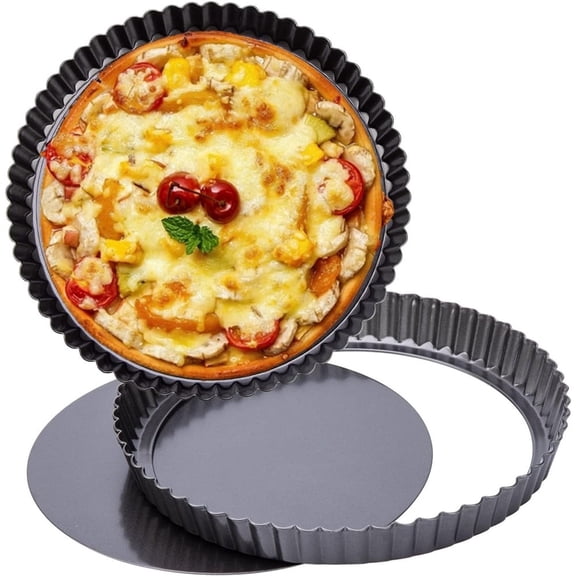 Sugagale Tart Pan 9 Inch with Removable Bottom Nonstick Quiche Pan Round Pie Pans for Baking