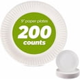 thumbnail image 1 of Concession Essentials 9 Inch Paper Plate Uncoated Plates White, 200ct, 1 of 4