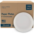 thumbnail image 1 of Paper Plates 9 inch, Bulk Everyday Uncoated White 9” Disposable Plate, 1000 Count, 1 of 6