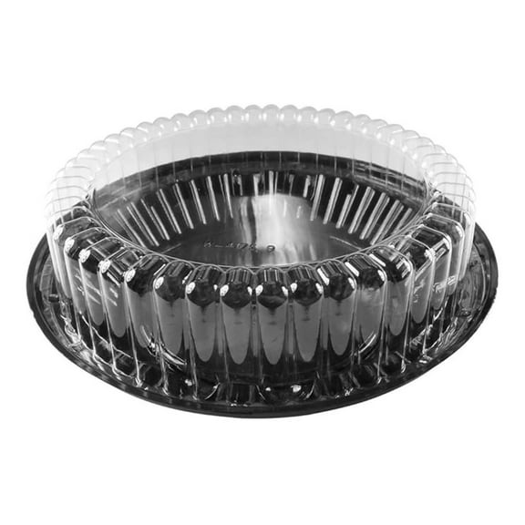 9 Inch Pie Containers with Lids - Disposable Pie Carriers - Plastic Pie Containers for Transport - Stackable Flan Containers - Restaurant & Bakery Supplies