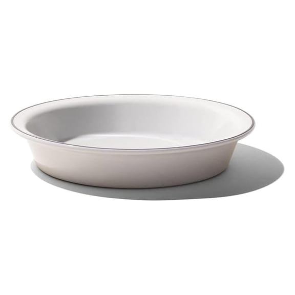 9 Inch Pie Dish - Navy Rim Porcelain - French Bakeware for Baking - Professional Quality Pie Pan - Oven & Freezer Safe - Handcrafted in France